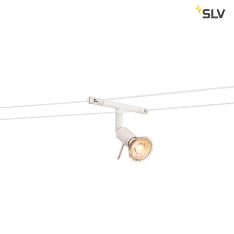 Syros cable light for Tenseo 12V cable system QR-C51 White - rotatable and pivoting spotlight for low-voltage cable system.