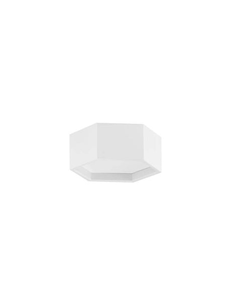 Samba LED Deckenleuchte H 10cm Ø 25cm 3000K in minimalistischem Design aus weißem Aluminium.