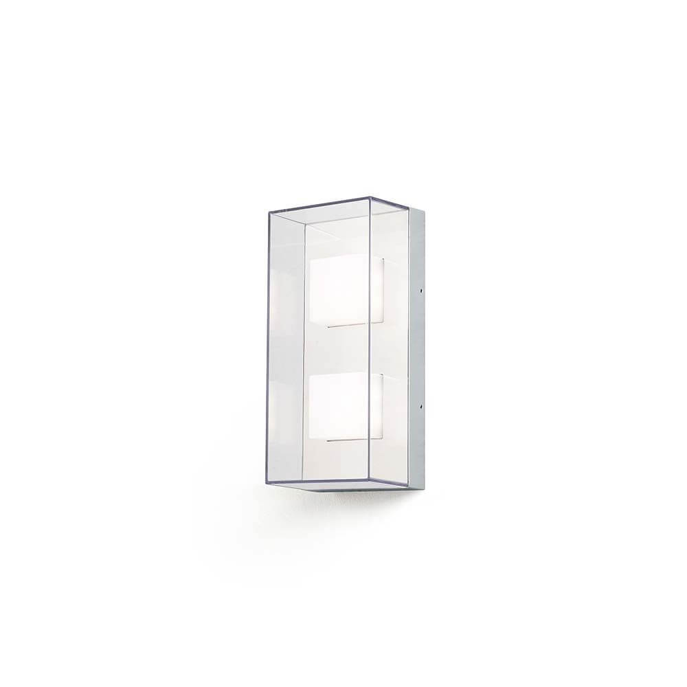 Sanremo LED utendørs vegglampe i grått, klart polykarbonatglass med moderne design og elegant lys.
