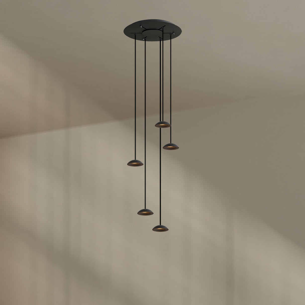 s.luce Modułowa lampa wisząca z baldachimem 3-światłowym lub 5-światłowym