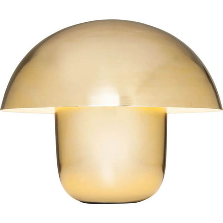Schicke Tischleuchte Mushroom Messing in goldener Pilzform, perfekt für stilvolle Tisch- und Regalakzente.