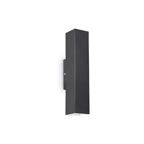 Applique Sky Ap2 Nera con design moderno e squadrato per aree abitative e lavorative.