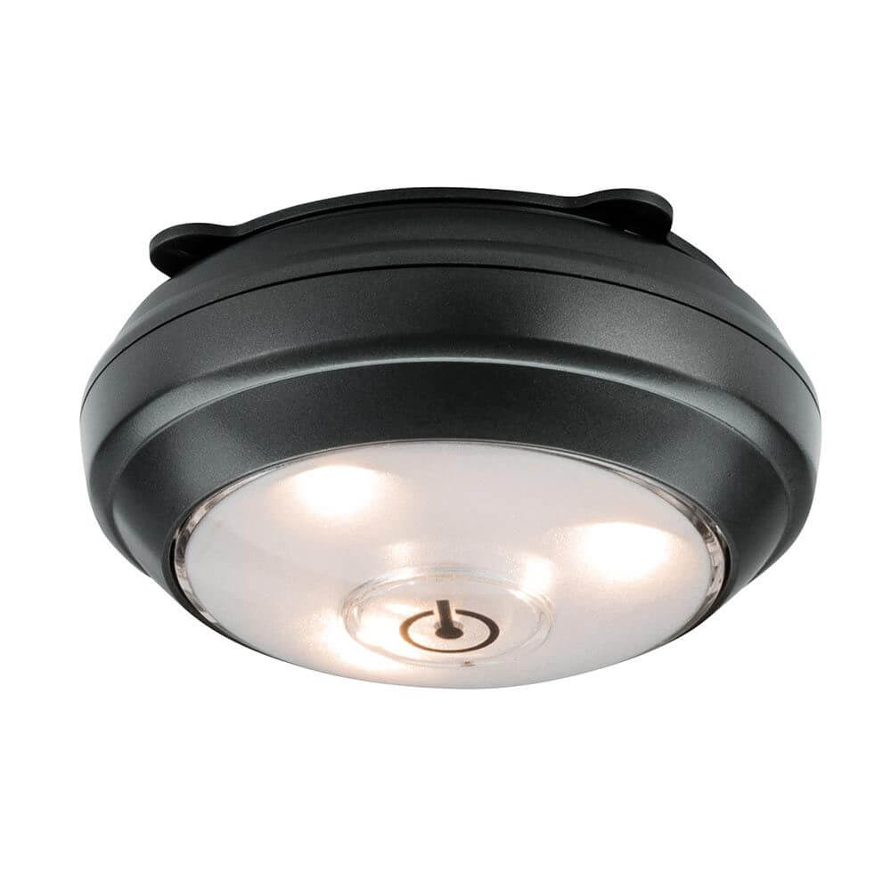 Schrankleuchte ButtonLED 1er-Spot schwenkbar batteriebetrieben mit schwenkbarem Spot und kabelloser Montage.