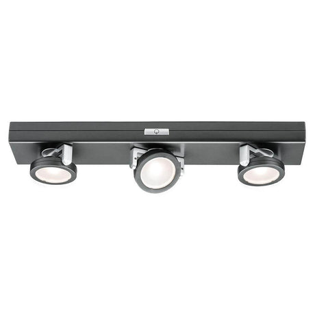 Schrankleuchte LED Rotate 3er-Spot Dimmbar batteriebetrieben mit schwenkbaren Spots für optimale Ausleuchtung.