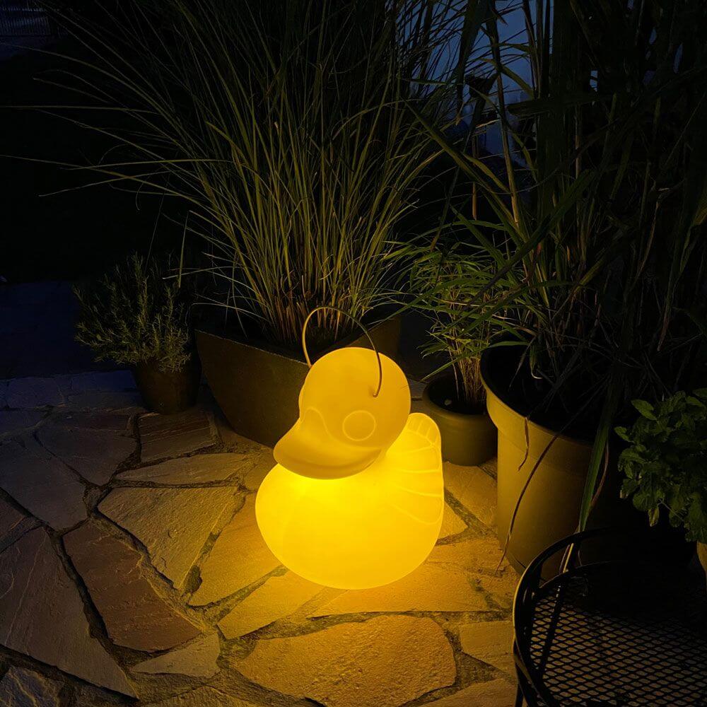 Schwimmfähige Akku-LED-Lampe Duck-Duck XL Gelb