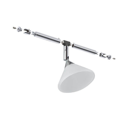 Cable spotlight Colmar chrome GU4 on a cable system for individual room design.