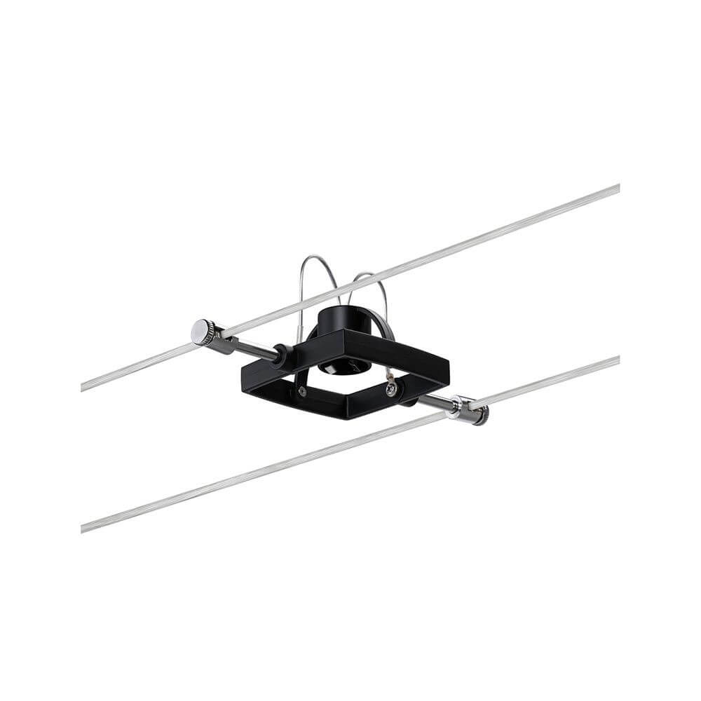 Seilsystem Mac II Basis-Set 5-flammig Schwarz-Matt - dekorative Deckenleuchte in Schwarz-Matt.