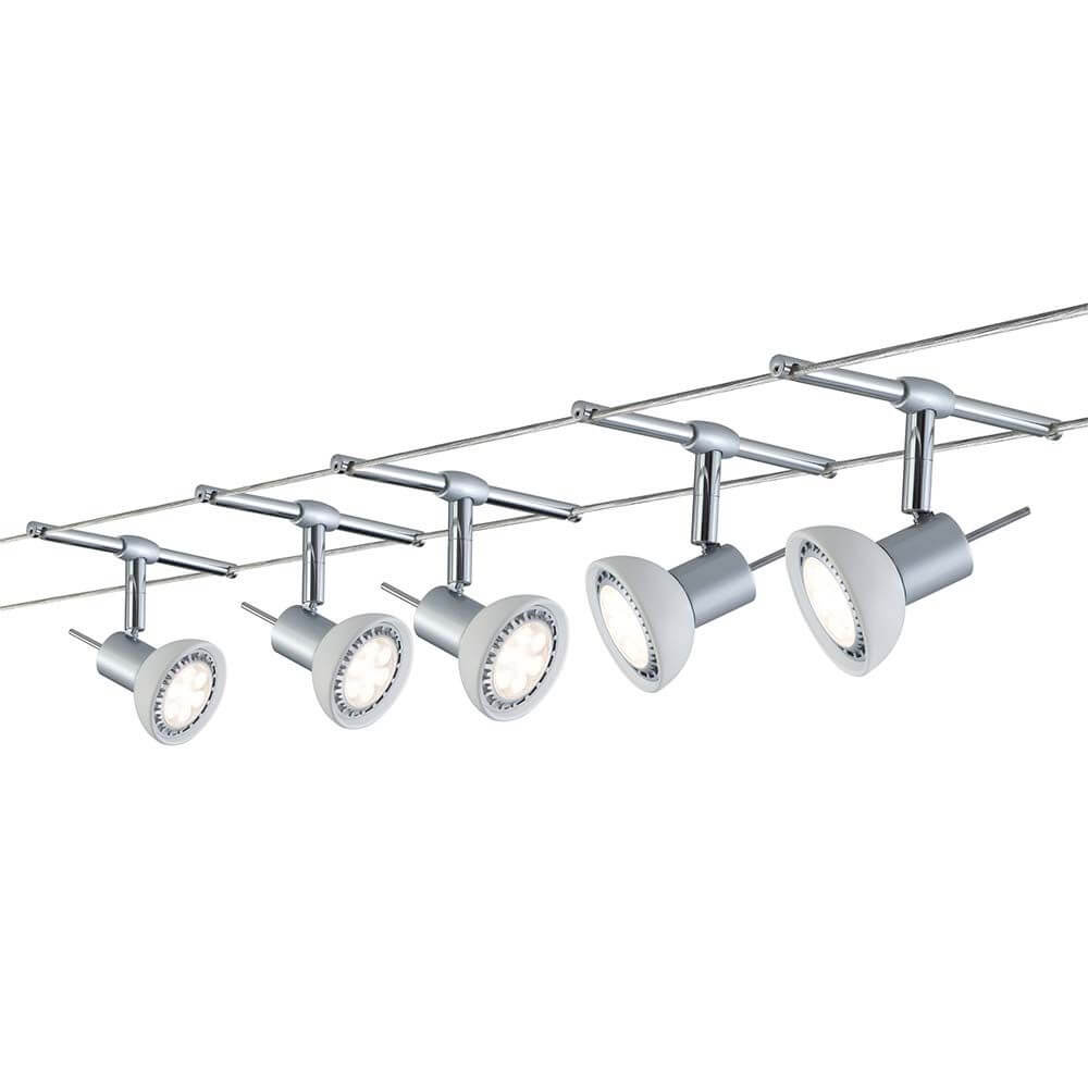 Seilsystem Sheela mit 5 Spots GU5,3 - moderne Beleuchtung für individuelle Raumgestaltungen.