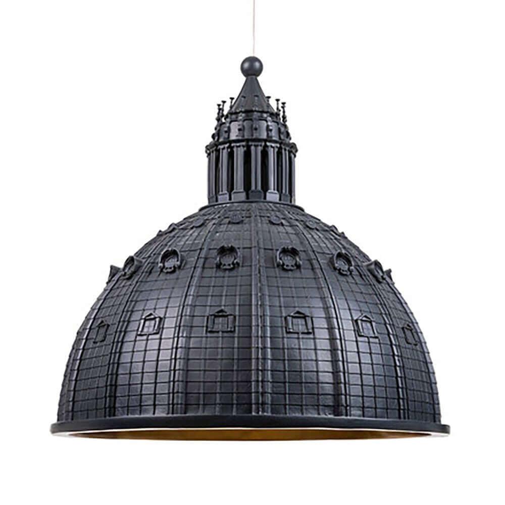 Seletti Cupolone Pendelleuchte im Design der Kuppel von San Pietro, schwarz, kunstvolle Handwerkskunst.