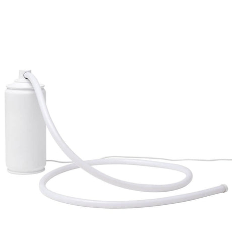Lampes de table Seletti Daily Glow Spray LED blanches en blanc mat avec flexible tube lumineux, luminaire design d’Alessandro Zambelli