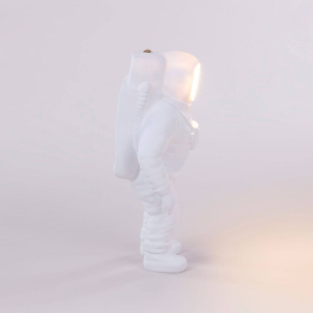 Seletti Flashing Starman LED-Tischlampe dimmbar Warmweiß - weißer Astronauten-Lampion aus Harz mit warmweißem, dimmbarem LED-Licht