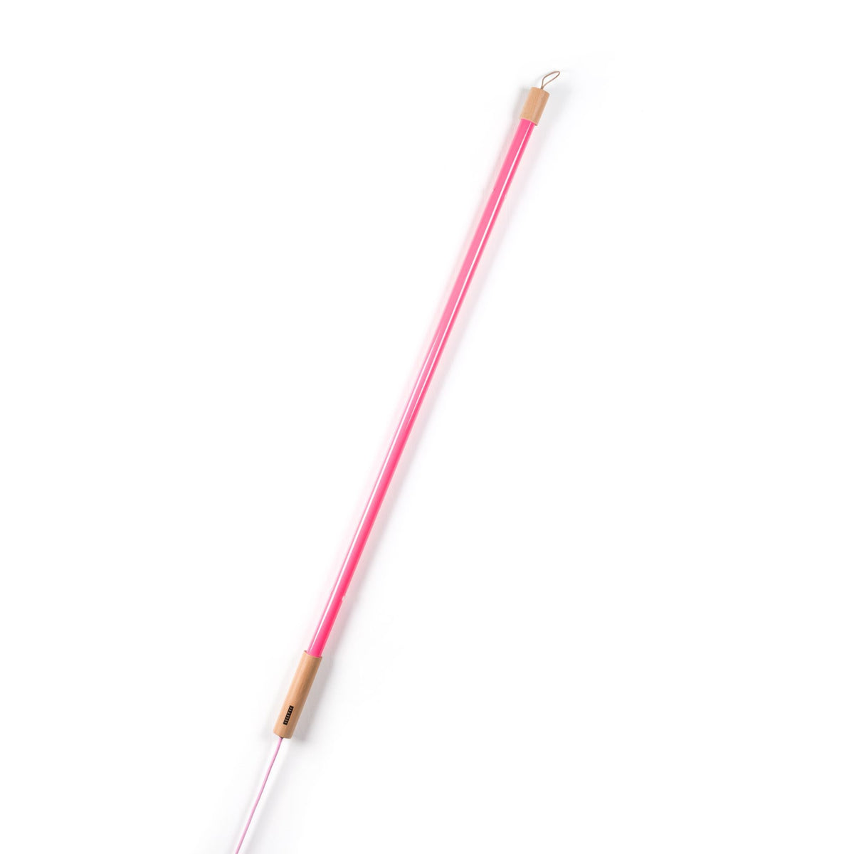 Seletti Linea LED-Lampe 134cm, pink, schlankes Neonrohr-Design, diagonale Ansicht