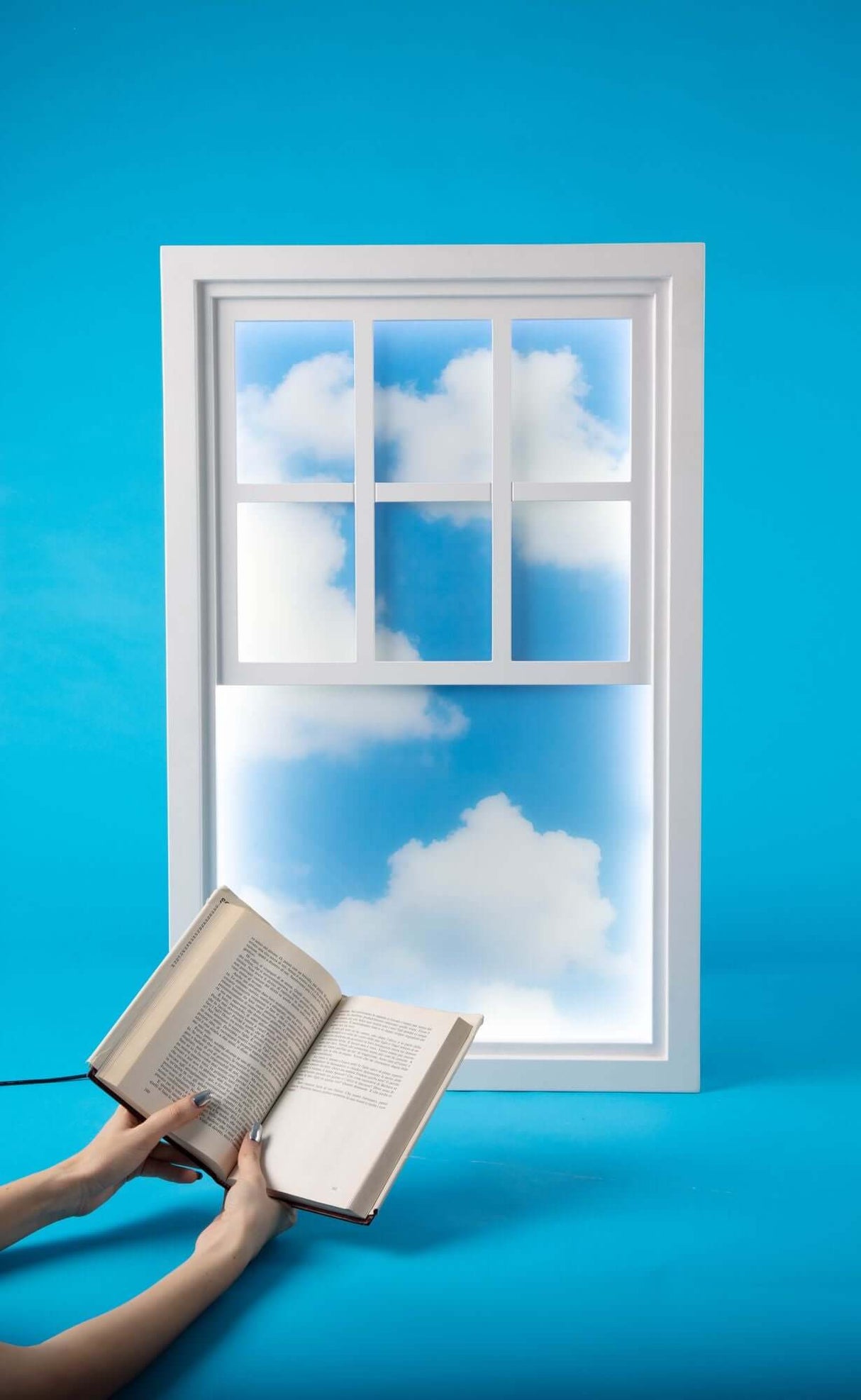 Seletti Loft Window LED-Wandleuchte 2700K dimmbar als Holz-Acryl Fensterillusion, warmes 2700K Licht, dekorative Wandlampe 57x90x4,5 cm
