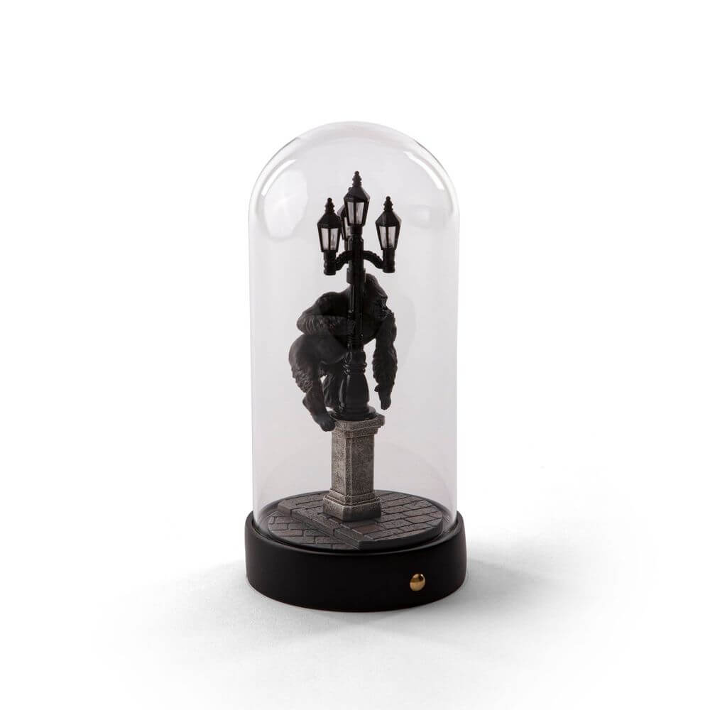 Seletti My Little Kong LED-Tischleuchte Harz Glas Schwarz - Gorillaskulptur an Laternenpfahl unter Glaskuppel auf runder Basis