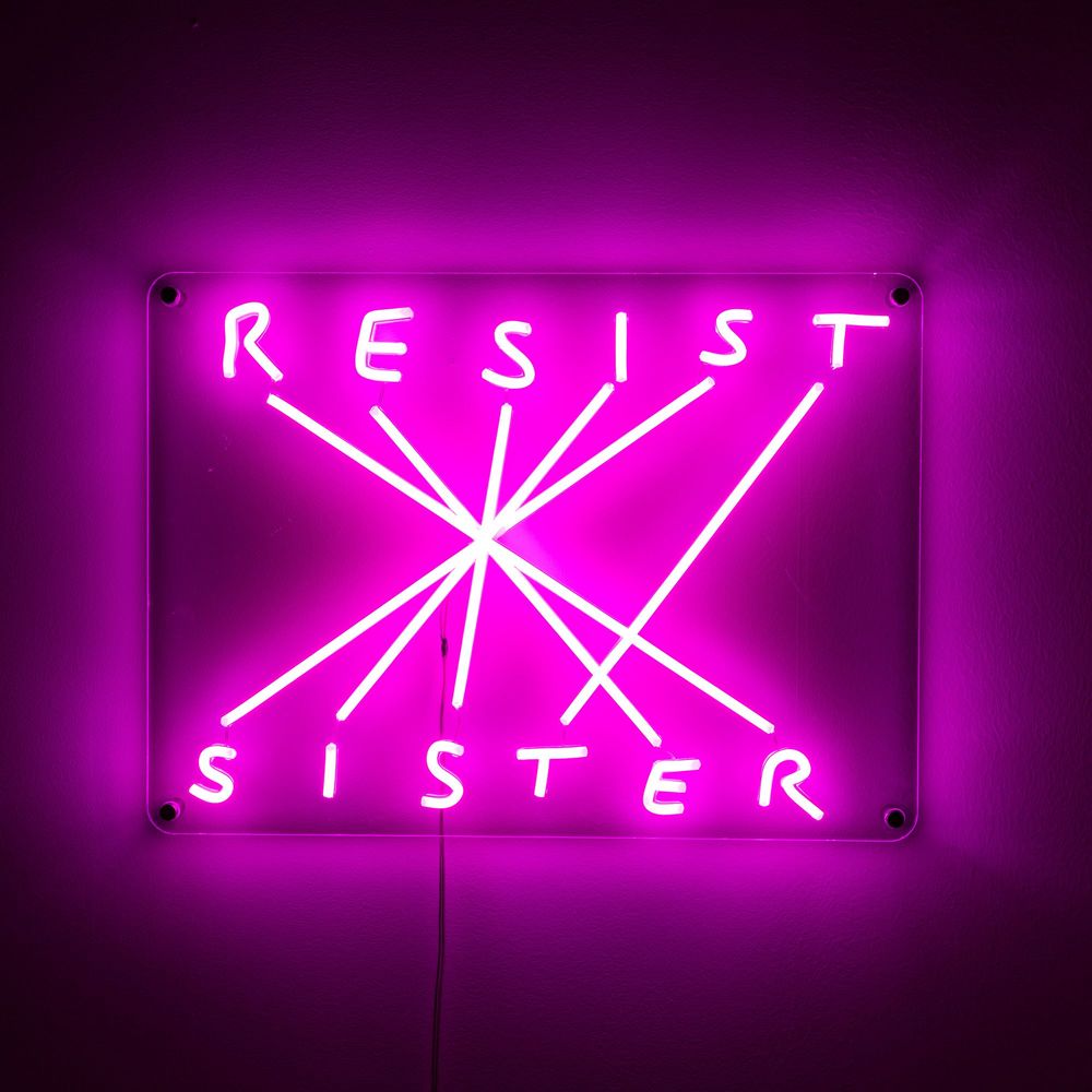 Seletti Resist-Sister LED-Wandlampe dimmbar 52x38cm leuchtendes neon-pink Acryl Silikon Wandkunst von Nico Vascellari