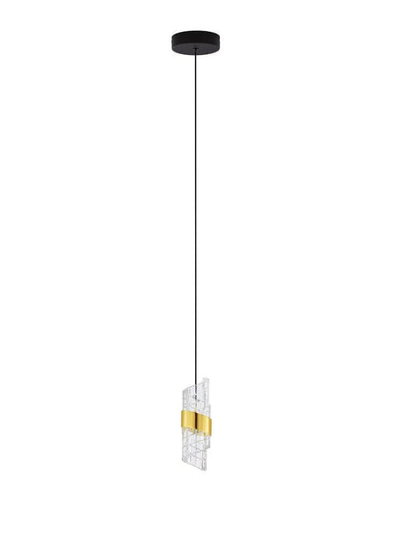 Seneca LED Pendelleuchte Ø 6,5cm 3000K Schwarz, Gold, moderne Hängeleuchte von Nova Luce