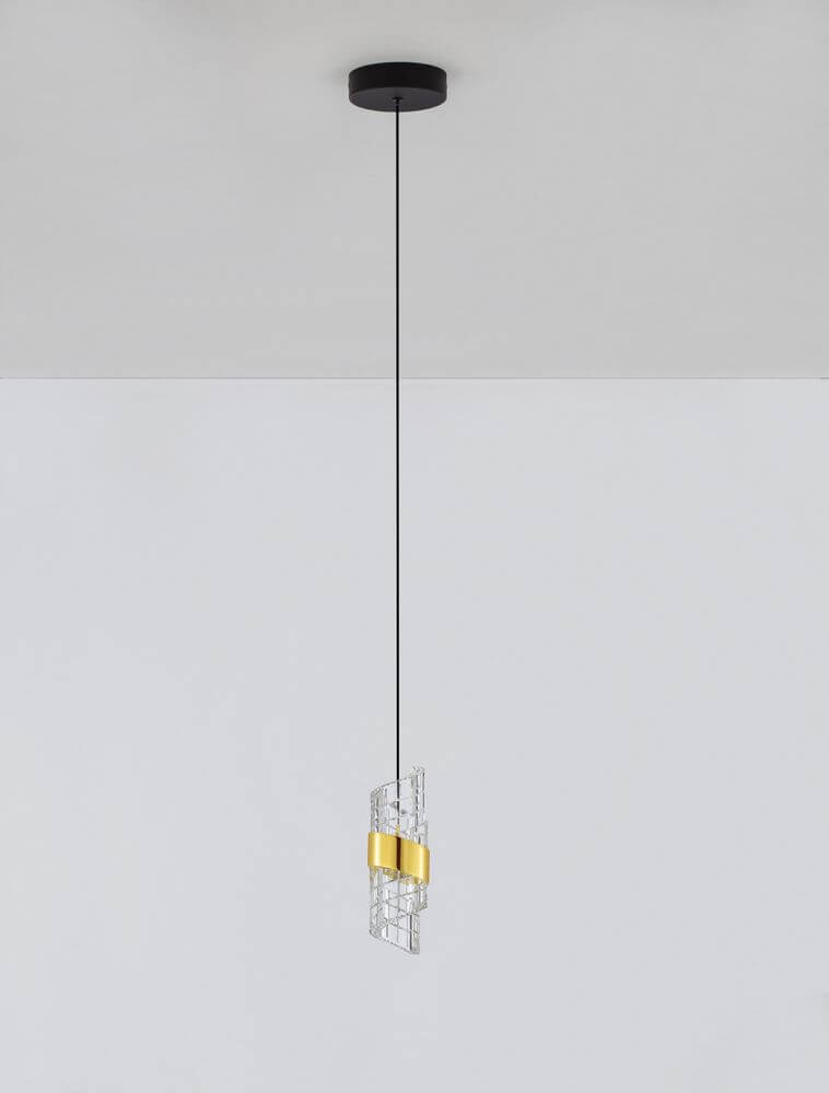 Seneca LED Pendelleuchte Ø 6,5cm 3000K Schwarz, Gold im modernen Design mit edler Farbkombination.