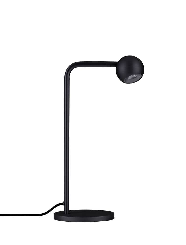 Sfera Tischleuchte 3000K Schwarz mit modernem Design und eleganter schwarzer Oberfläche.