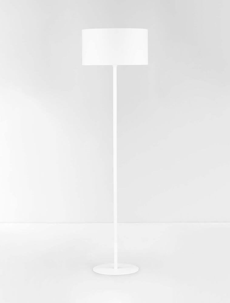 Sibnia Stehlampe E27 Ø 45cm in elegantem Weiß mit modernem Design.