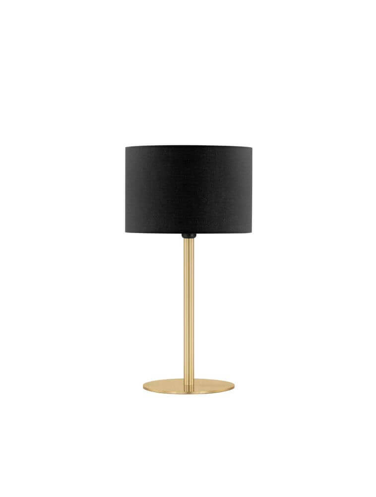 Alt Tag: Sibnia Tischleuchte E27 Ø 30cm in Schwarz mit goldener Basis, modernes zeitloses Design für Wohn- und Schlafzimmer