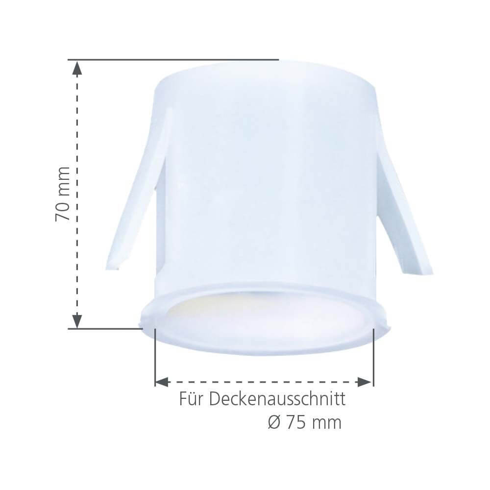 Robuste Silikon-Schutzkappe für Einbauleuchten Ø 75mm mit Abmessungen von 70 mm Höhe.