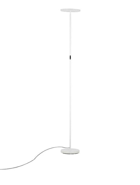 Sinkro LED floor lamp Ø 25.2 cm 3000K with rotary switch white floor lamp made of aluminum, slim modern design for living room and bedroom