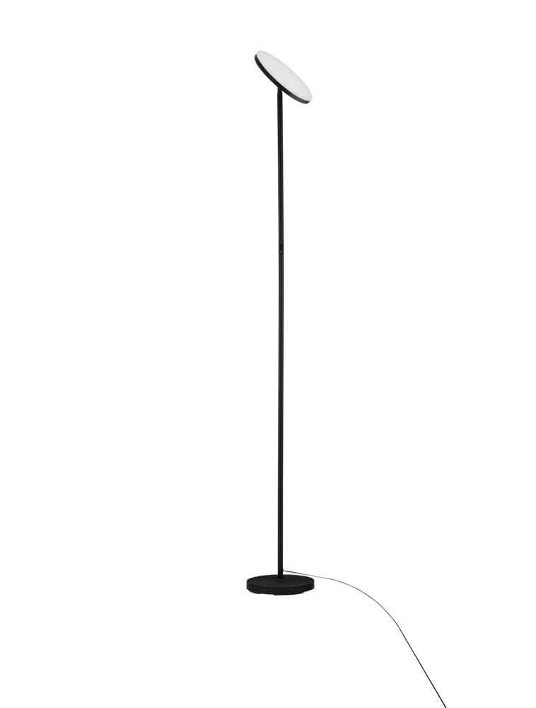 Sinkro LED Stehlampe Ø 25,2cm 3000K mit Drehschalter schwarze Nova Luce Stehleuchte schlanke Aluminium-Silhouette