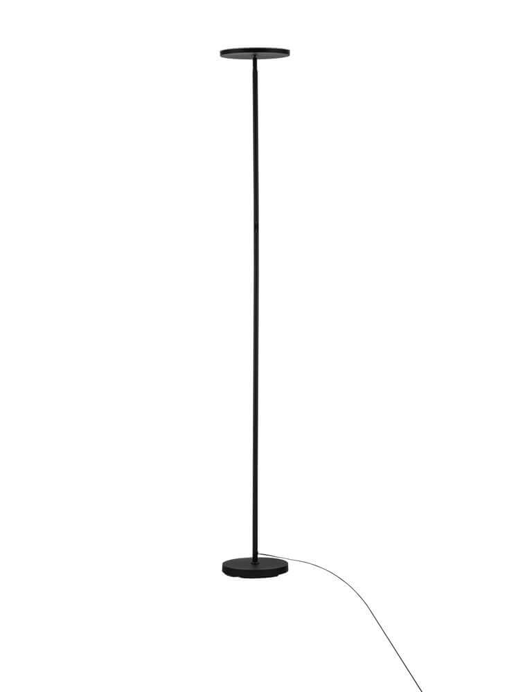 Alt Tag: Sinkro LED Stehlampe Ø 25,2cm 3000K mit Drehschalter schlanke weiße Stehlampe aus Aluminium, modernes Design, warmes 3000K Licht