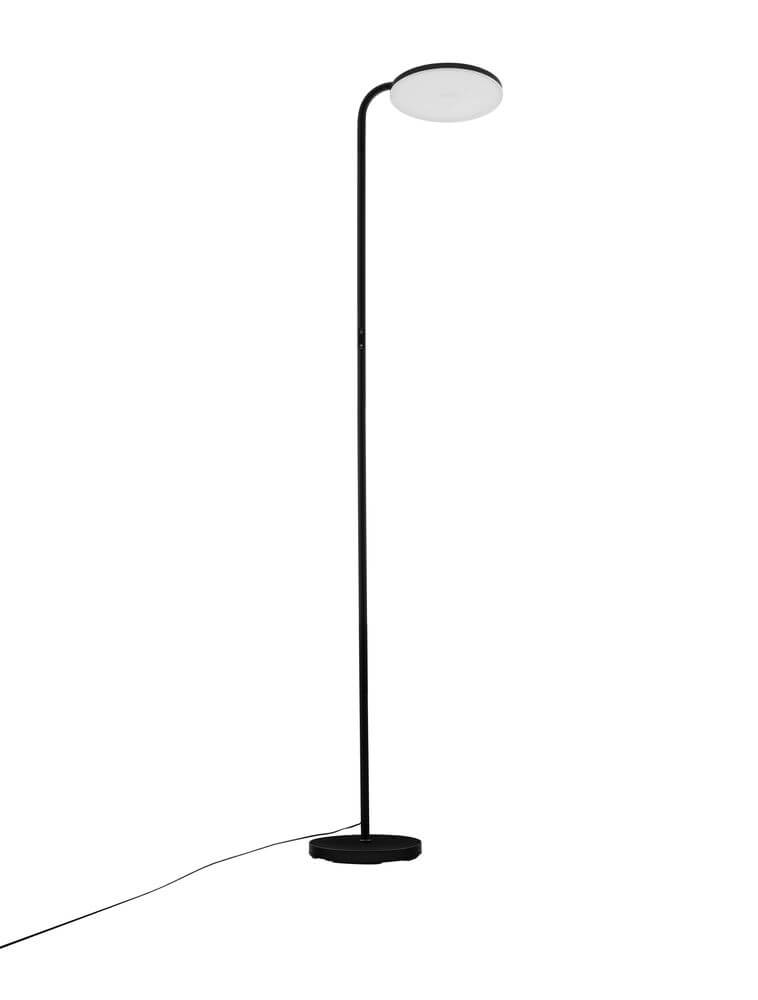 Sinkro LED Stehlampe Ø 25,2cm 3000K mit Fußschalter - schlankes Design in Schwarz.