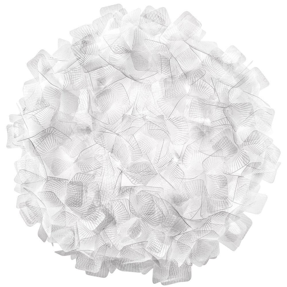 Slamp Clizia Wand- & Deckenleuchte Big mit komplexen Kunststoffschirmen, die an Blumen erinnern.