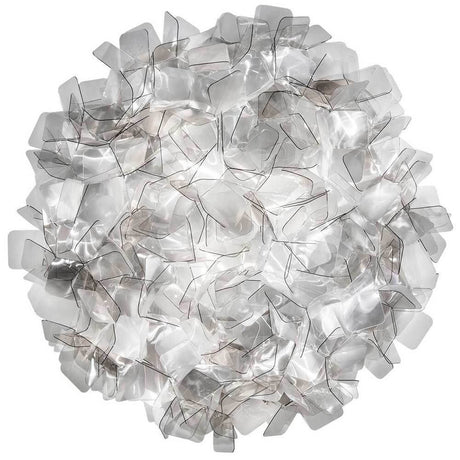 Slamp Clizia Wand- & Deckenleuchte Mini mit komplexen, blütenartigen Kunststoffschirmen.