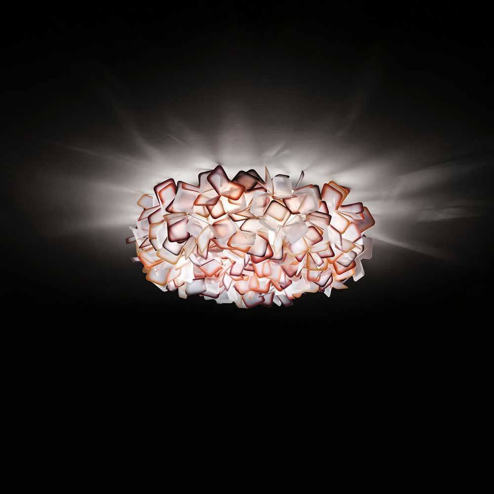 Slamp Clizia Wand- & Deckenleuchte Mini mit komplexen Kunststoffschirmen und diffusem Licht.