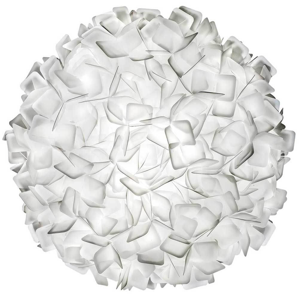 Slamp Clizia Wand- & Deckenleuchte Mini mit komplex verschlungenen Kunststoffschirmen, die diffuses Licht spenden.