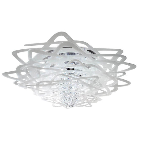 Lampada da soffitto Slamp Aurora Large Bianca - lampada da soffitto elegante con cristalli e design moderno.