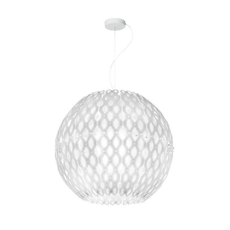 Slamp Hängelampe Charlotte Globe Weiß 60cm Ø mit Wabenmuster in Kugelform, entworfen von Doriana & Massimiliano Fuksas.