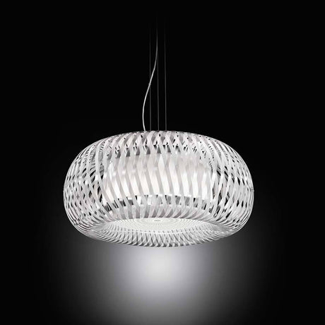 Slamp Hängelampe Kalatos Ø 63cm Lentiflex in modernem Design mit Flechtkunst-Akzenten.