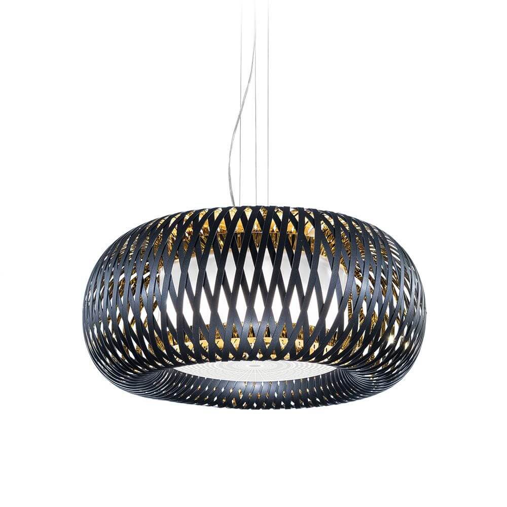 Slamp hengelampe Kalatos Ø 63 cm Lentiflex design inspirert av tradisjonelt flettverkshåndverk.