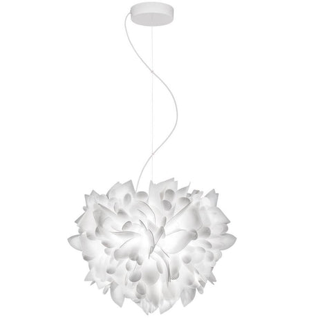 Slamp Pendelleuchte Veli Foliage Weiß mit elegantem, floralen Design und handgefertigten Elementen.