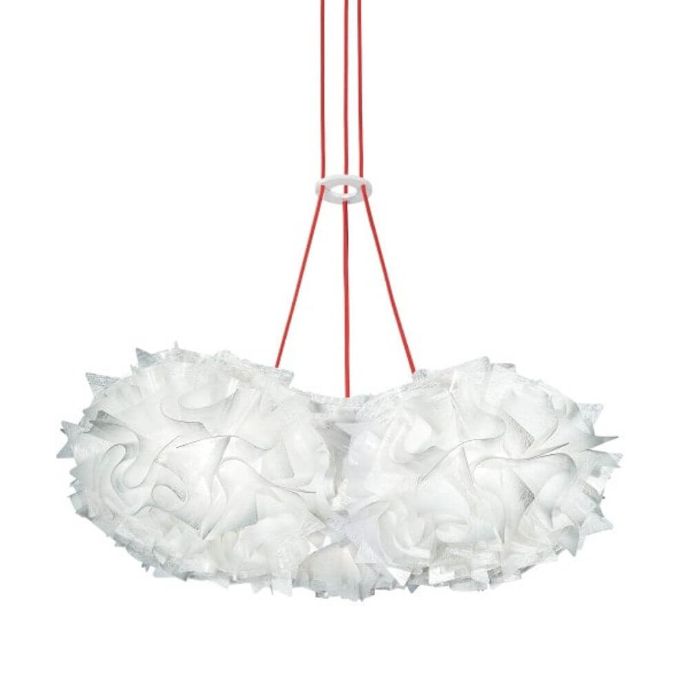 Slamp Hängeleuchte Veli Mini Trio Couture 3-flammig mit elegantem Design und handgefertigten Opalflex® Volants.