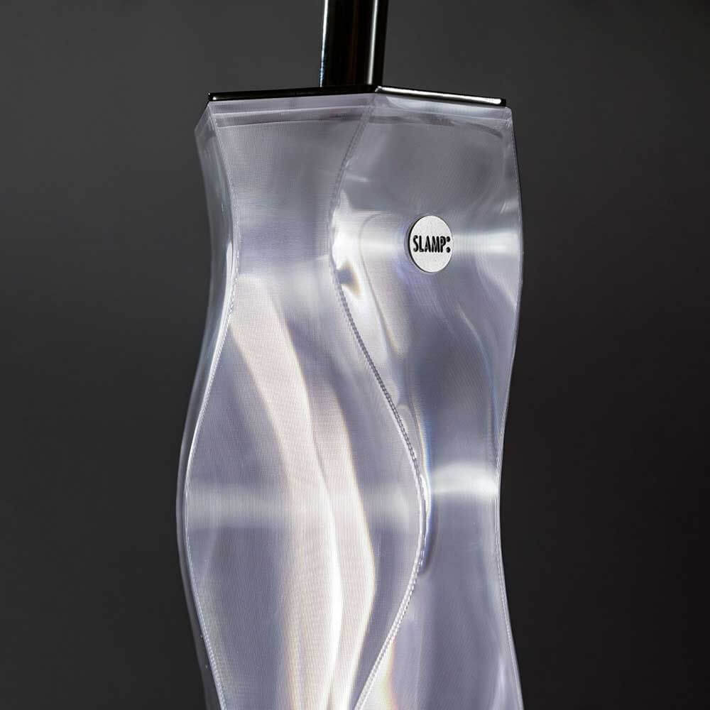 Slamp Hugo Stehleuchte 207cm aus Lentiflex-Kunststoff Detailaufnahme des Diffusors