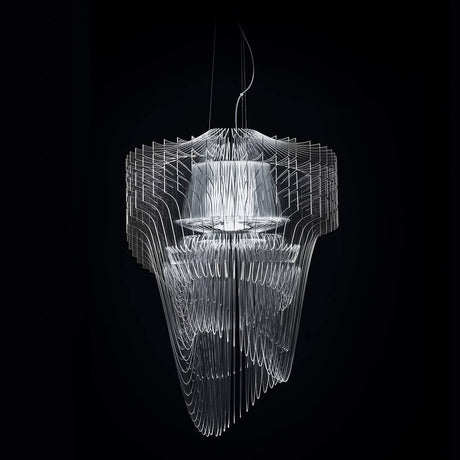 Slamp LED sospensione Aria Large 7000lm 2700K Trasparente design elegante per ambienti abitativi