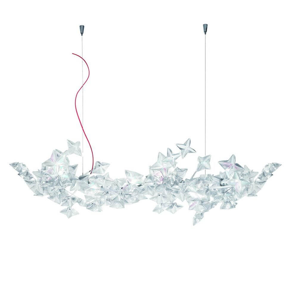 Slamp LED Hängeleuchte Hanami Large 5000lm 2700K Prisma in einzigartigem Design mit sternförmigen Elementen.