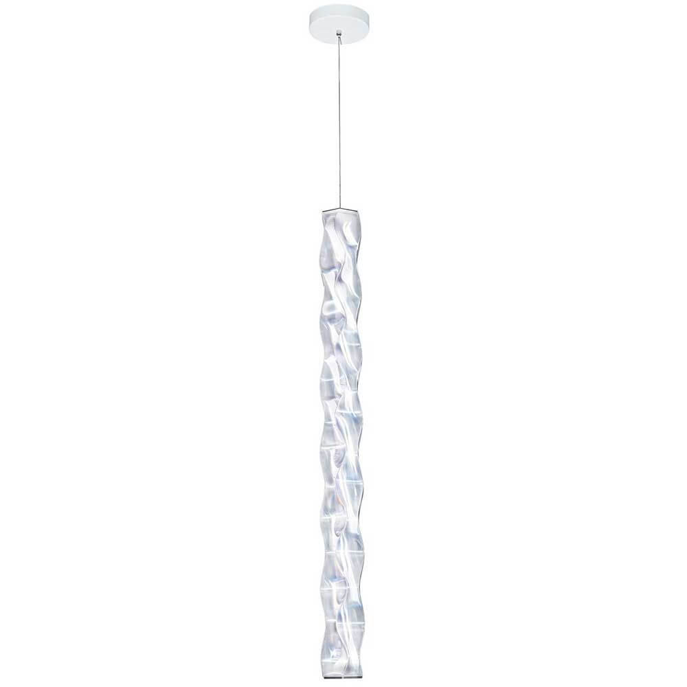 Slamp Hugo LED-pendellampe vertikalt i Lentiflex-plast, stilfull og moderne belysning for bolig- og kontorområder.