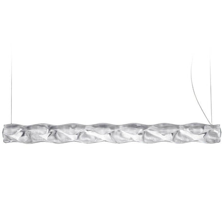 Slamp LED-Pendelleuchte Hugo aus Lentiflex-Kunststoff horizontal in modernem Design.