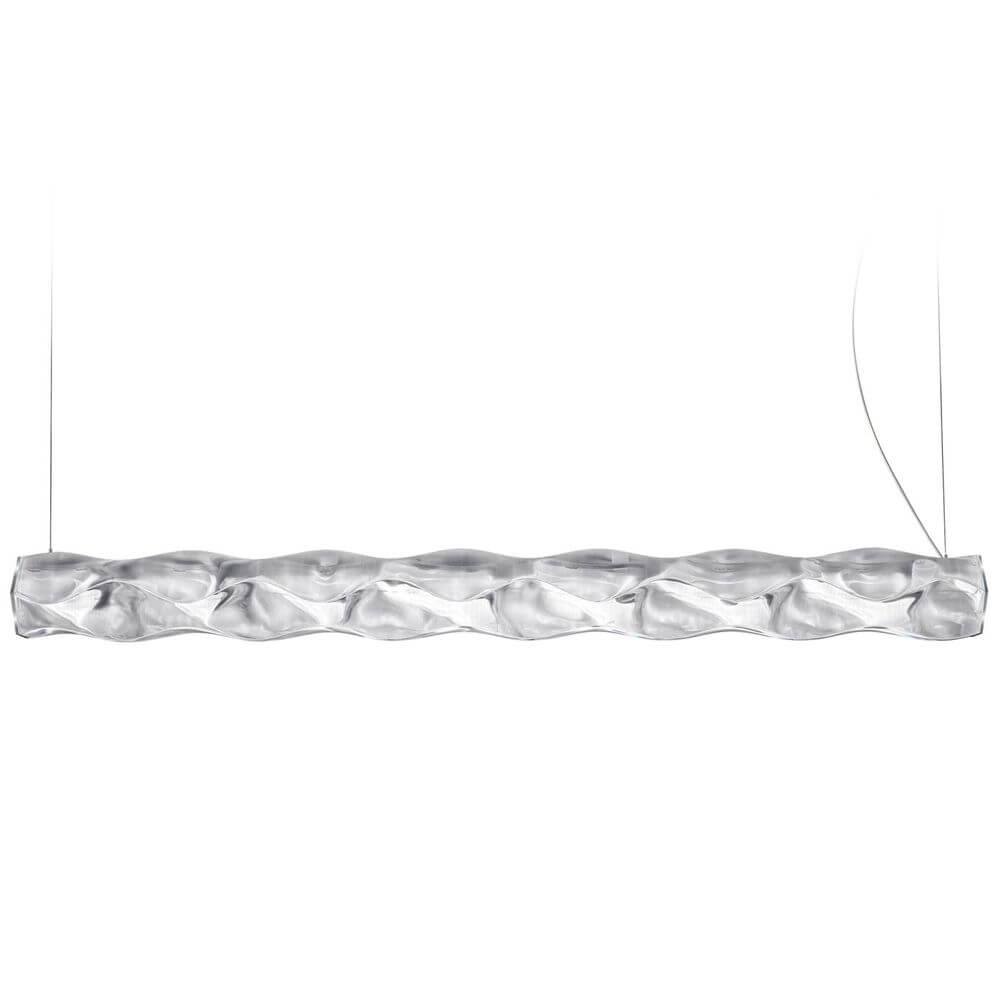 Slamp LED-Pendelleuchte Hugo aus Lentiflex-Kunststoff horizontal in modernem Design.