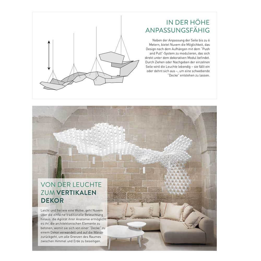 Slamp Nuvem 102x94cm bas med spotlight upp-ner vit