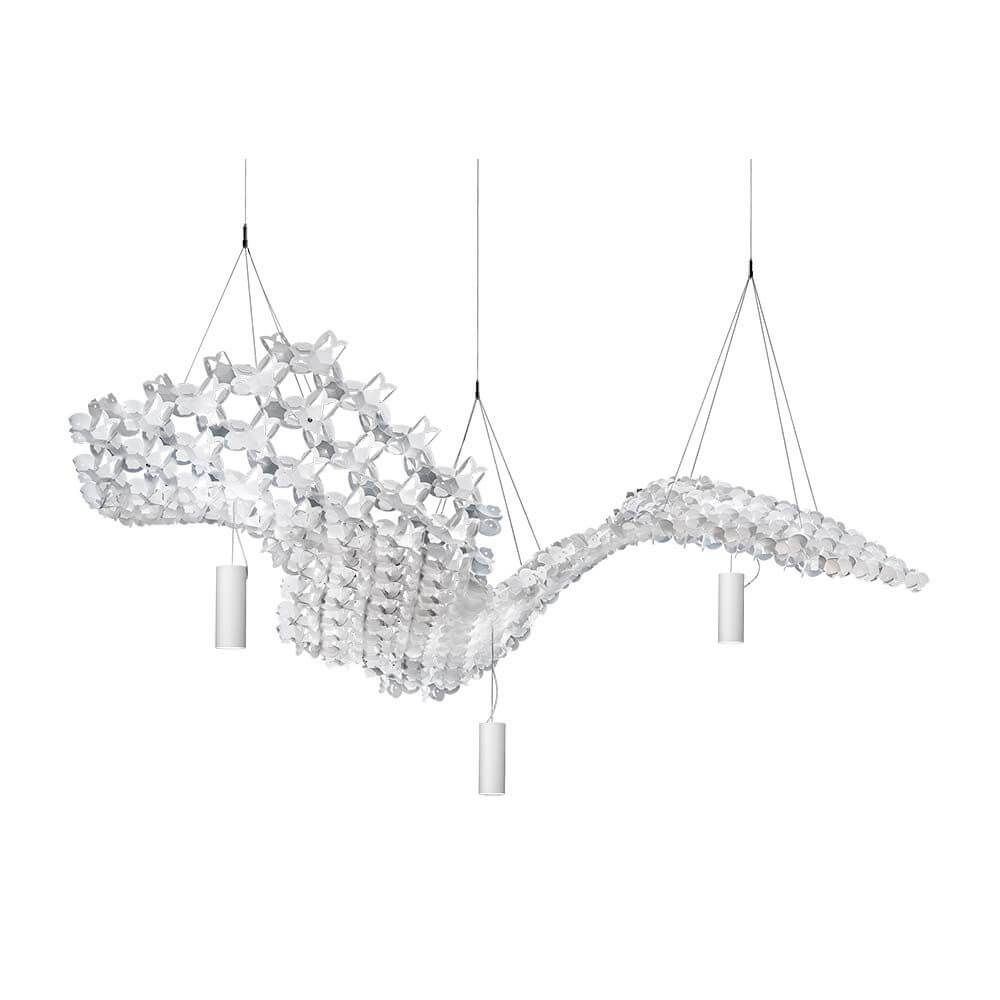 Slamp Nuvem 102x94cm bas med spotlight upp-ner vit