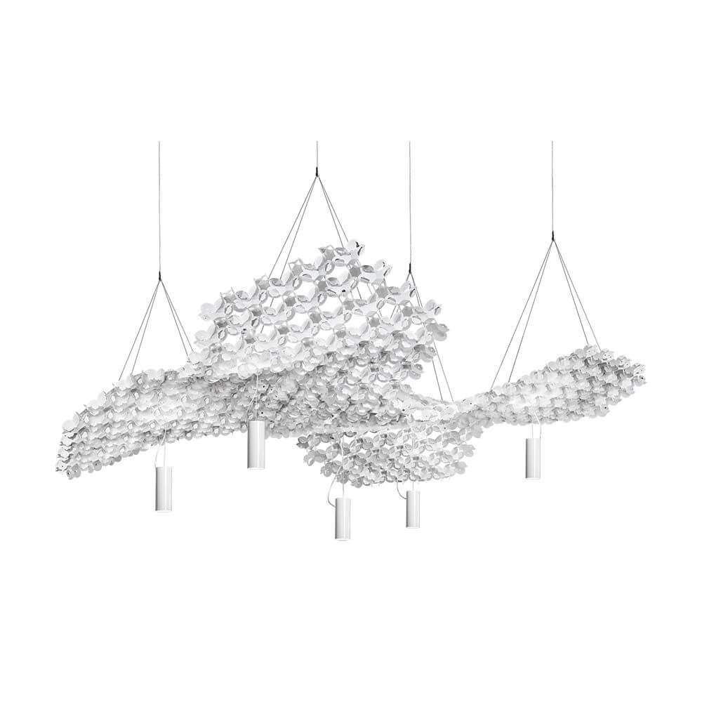 Slamp Nuvem 102x94cm bas med spotlight upp-ner vit