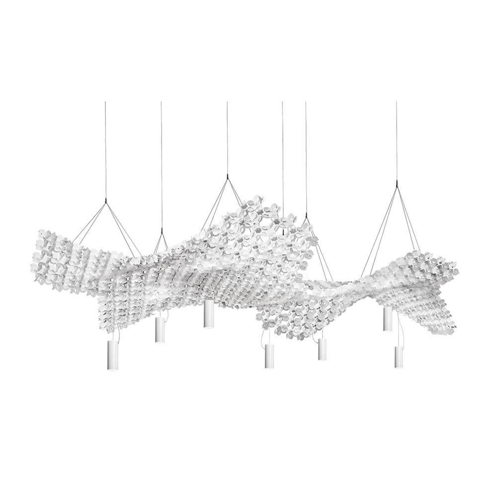 Slamp Nuvem 102x94cm bas med spotlight upp-ner vit