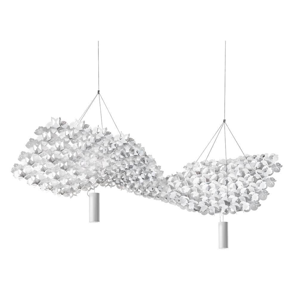 Slamp Nuvem 102x94cm bas med spotlight upp-ner vit